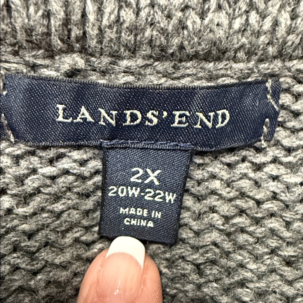 Lands' End Women's Gray Cardigan Sweater - Picture 6 of 10